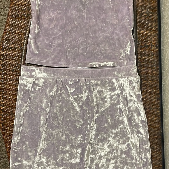 Mini Skirt Set - Forever 21 Cropped Cami Tank Top & Mini Skirt Set Lavender Sz S - Picture 13 of 16